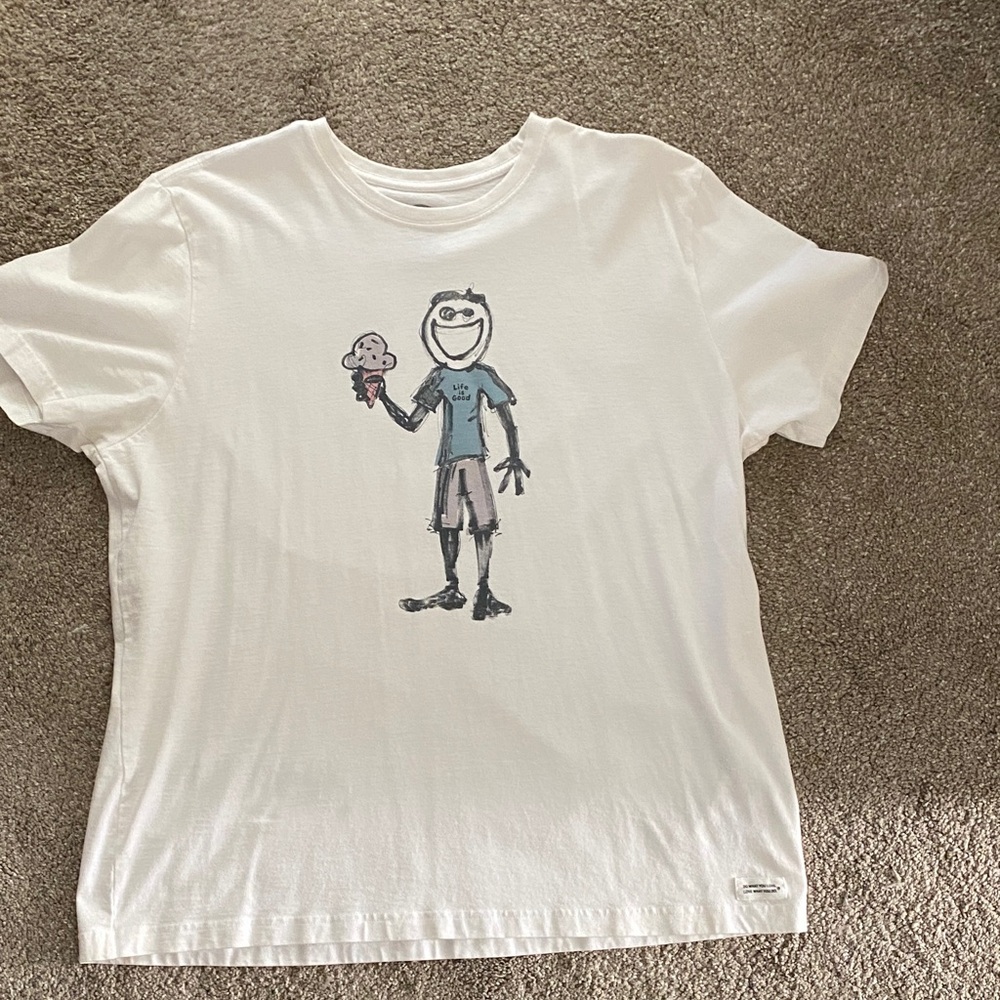 Vintage Life is Good Ice Cream Tee Large
